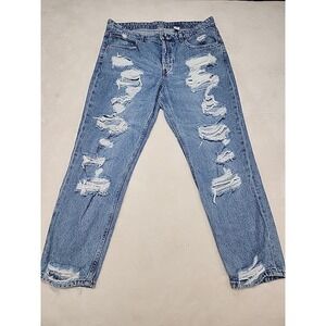 & Denim Jeans Distressed Straight Leg‎ Size 12